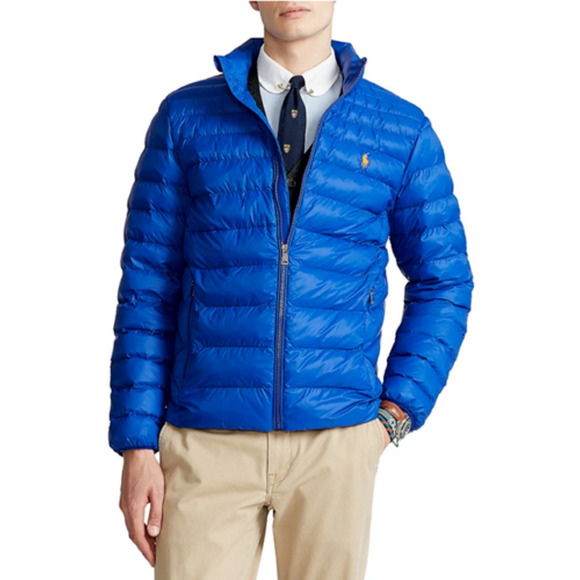 Polo Ralph Lauren Bright Blue Pony Packable Down Puffer Jacket Mens XXL